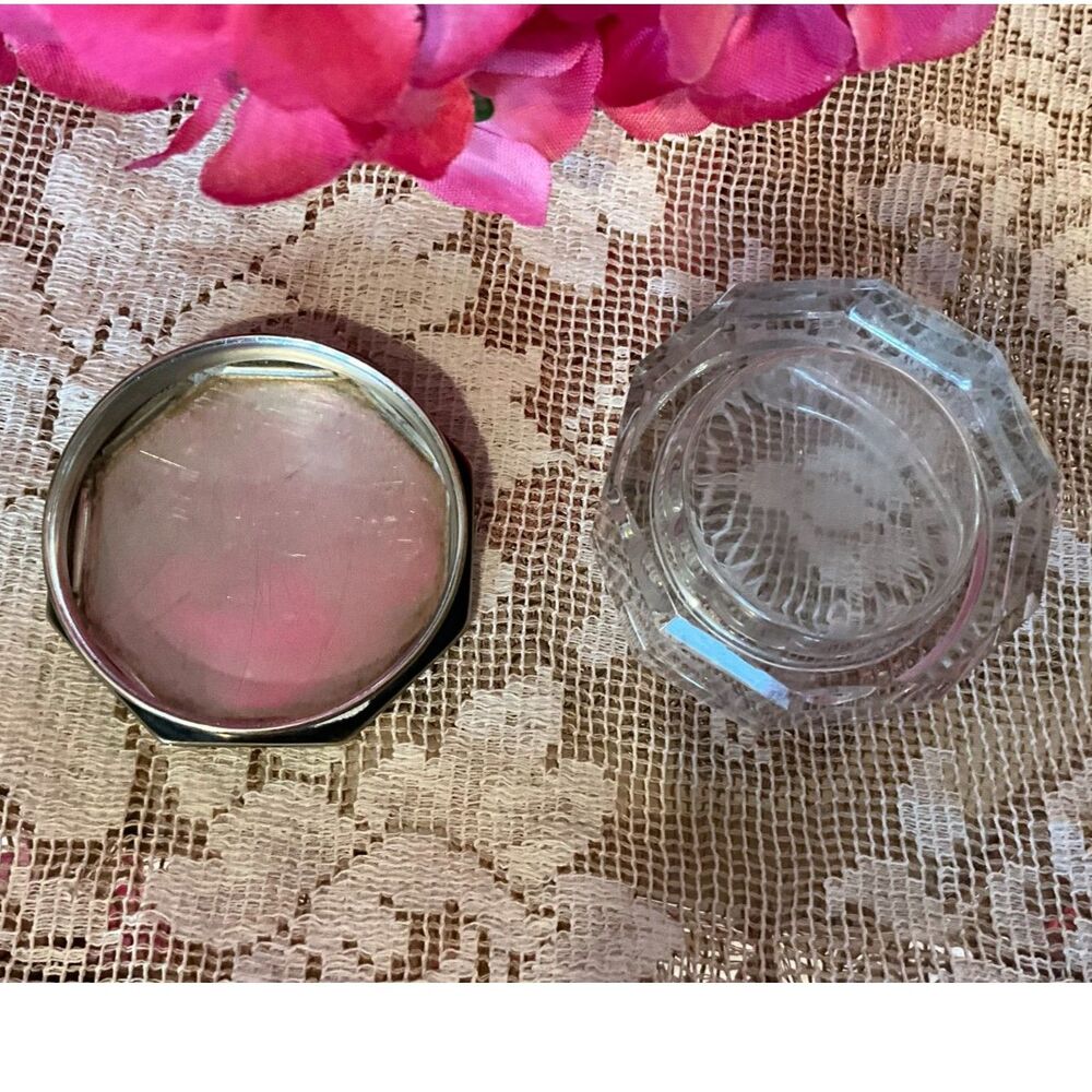 Vintage Art Deco Sterling Silver Top glass vanity jar monogram CRM - Picture 4 of 5